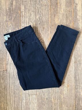 Artisan Jeans NY Black Skinny Jeans with Sparkly Side Stud Accents
